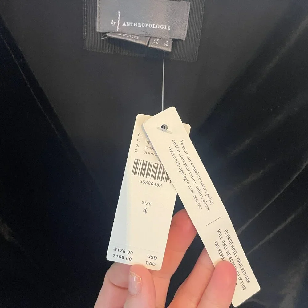 New with tags Anthropologie Katerina Maxi Dress- Black Velvet, Sz 4- Retail $178 - Picture 4 of 12